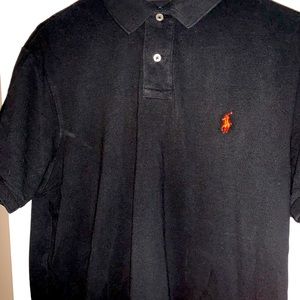Ralph Lauren Black with Red Polo Collard Polo Shirt Size XL.